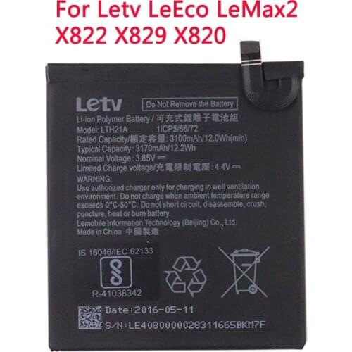 NEW Original LTH21A 3100mAh For Letv LeEco LeMax2 X822 X829 Le Phone Le MAX 2/5.7inch/X821 X820 Mobile Phone Original Battery