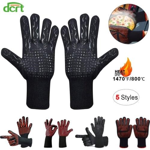 5 Styles 500-800 Centigrade Extreme Heat Resistant BBQ Gloves Cooking Baking Grilling Oven Mitts Kitchen Protection Baking Tools