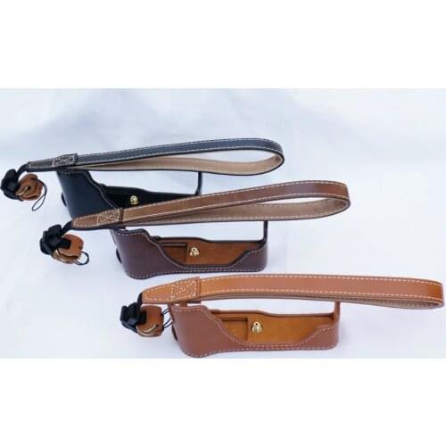Camera Half Body Set Case for Fujifilm Fuji X-70 X70 Leather Bottom Cover With Strap