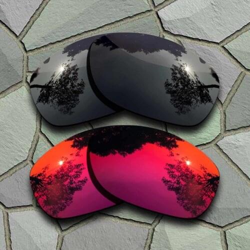 Grey Black&Violet Red Sunglasses Polarized Replacement Lenses for Oakley Pit Bull