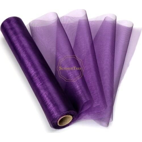 Pruple 25M x 29CM Sheer Organza Roll Fabric DIY Wedding Party Chair Sash Bows Table Runner Swag Decor Hot sale