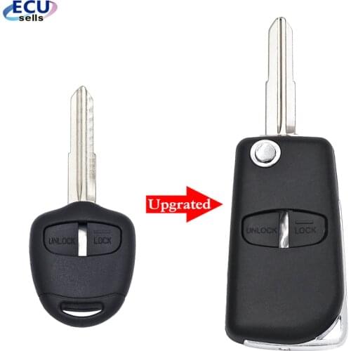 Car Key For Mitsubishi Pajero Sport Outlander Grandis ASX 2 Buttons Modified Flip Folding Remote Key Shell Case
