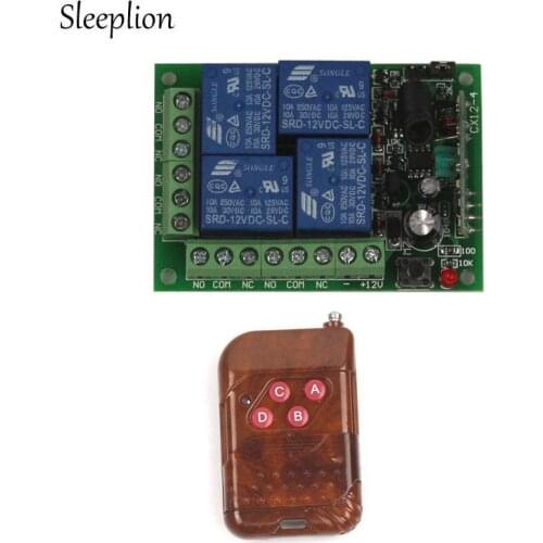 Sleeplion DC 24V 4CH Channel Relay RF 1/2/3 Wireless Remote Control Switch Transmitter Receiver Module kits 315MHz 433MHz