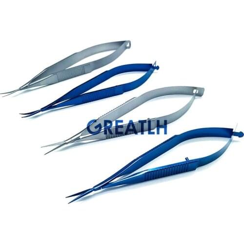 Titanium Ophthalmic Micro scissors 12.5cm Capsule membrane Scissors Ophthalmic scissors microsurgery instrument