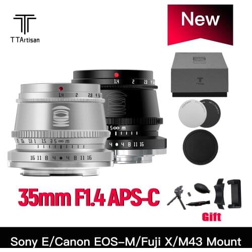 TTArtisan Camera Lens 35mm F1.4 APS-C Manual Focus For SONY E FUJI X Canon M Leica L Nikon Z Panasonic Olympus M43 Mount