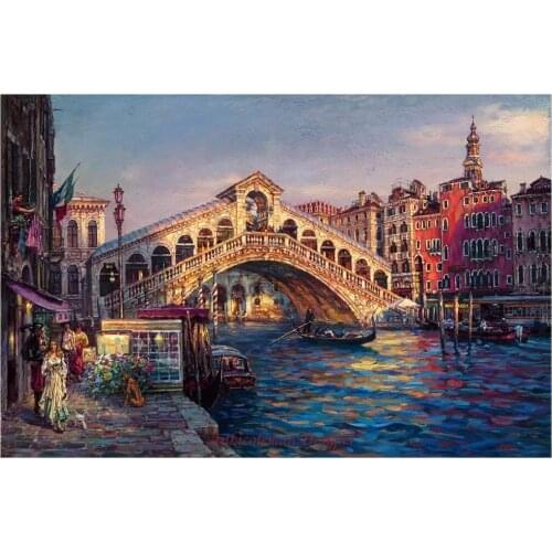 Needlework for embroidery DIY French DMC High Quality - Counted Cross Stitch Kits 14 ct Oil painting - Ponte Di Rialto