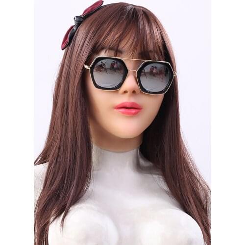 YR-H-Angela Top quality masquerade for man,crossdresser silicone female headwear, realistic goddess face for halloween Feminine