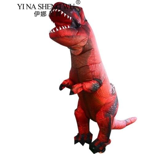 Adults Kids Inflatable Costume T Rex Dinosaur Skeleton For Men Women Halloween Carnival Cosplay Party Blow Up Outfits Set Wear