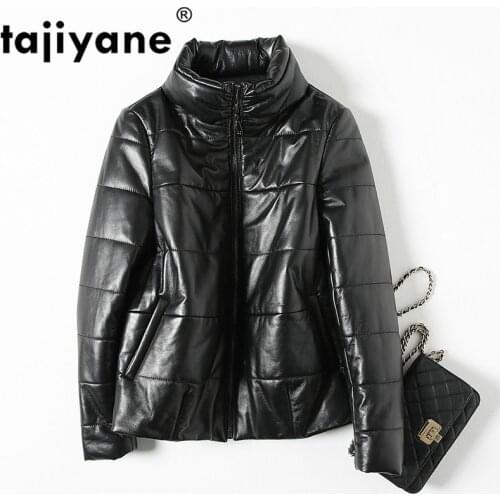 Jacket Leather Genuine Women Winter Sheepskin Coat Short 90% White Duck Down Jackets korean chaquetas mujer 2021 8606 KJ3390