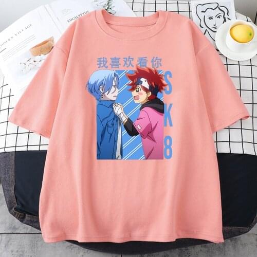 Woman T-shirts Anime SK8 Skateboard Print Harajuku Summer T shirts New Fashion Oversized Short Sleeve Top Tee Female T shirts