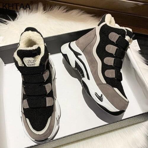 Winter Womens Sneakers Shoes Thick Platform Fashion Casual Shoes Woman Boots Plush Warm Footwear Women Hook Loop Female Shoes