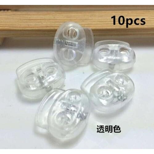 10Pcs 4mm Hole Plastic Paracord Shoelace Cord Lock Clamp 2 Hole Toggle Clip Apparel Shoelace Sportswear Accessories