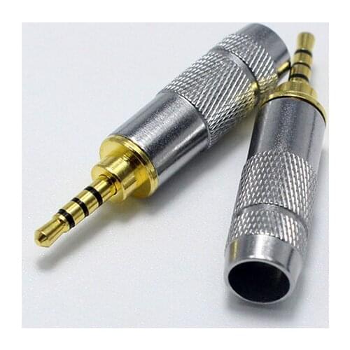 2.5mm Stereo Audio Jack 3 Pole 4 Pole Male Connector Solder for Headphones Speaker Cable Adapter