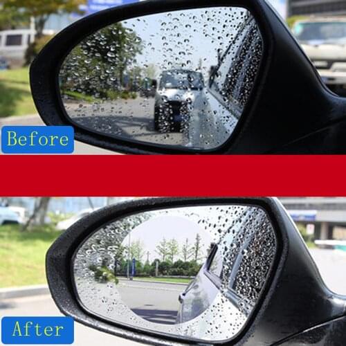 2PCS/Set Anti Fog Car Mirror Window Protective Film Clear Film Anti-Light Car Rearview Mirror Protective Film Waterproof Rainpro
