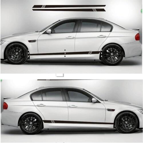 2 PCS/lot Racing Stripe Car Sticker Mercedes Benz AMG A C Class W177, W205, W203, W204 Door Decorative Vinyl Decal Auto Accessor