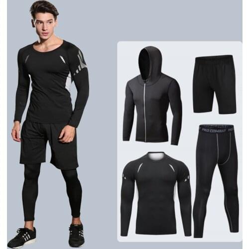 2019 Mens Sport Suits Quick Dry Basketball Sports Running Sets Compression Gym Fitness Sportswear Jogging Running Suits Clothes
