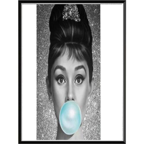 Brand new AB diamond 5D DIY embroidery Audrey Hepburn full diamond painting cross stitch rhinestone home decoration Christmas