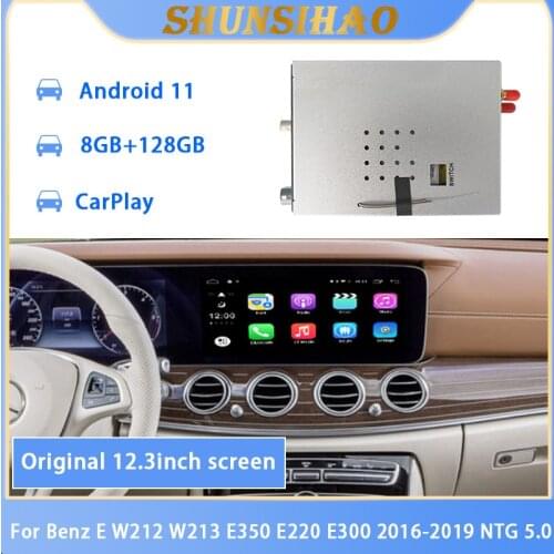 Android decoding box car GPS for 12.3" Benz E W212 W213 E350 E220 E300 2016-2019 NTG 5.0 multimedia video interface 128GB