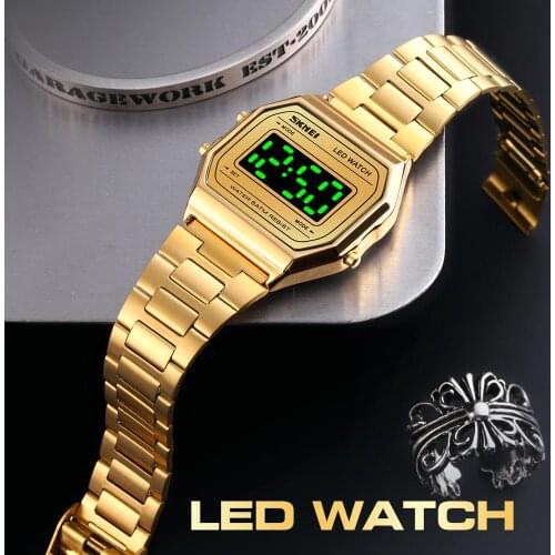 SKMEI Brand Digital Watch Waterproof Stainless Steel Sport Casual LED Date Men Women Couple Wristwatches Clock reloj mujer