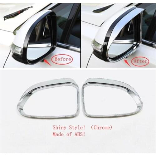 Rearview Mirror Rain Eyebrow Deflector Blades Back Mirror Cover Kit Fit For Hyundai Santa Fe 2019 -2021 Chromium Styling