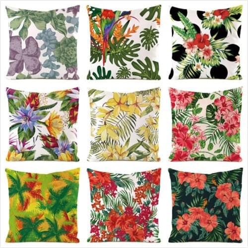 45cm*45cm Bright Flowers Inimitated Silk Fabric Throw Pillow Covers Couch Cushion Cover Home Decorative Pillows Pillow Case