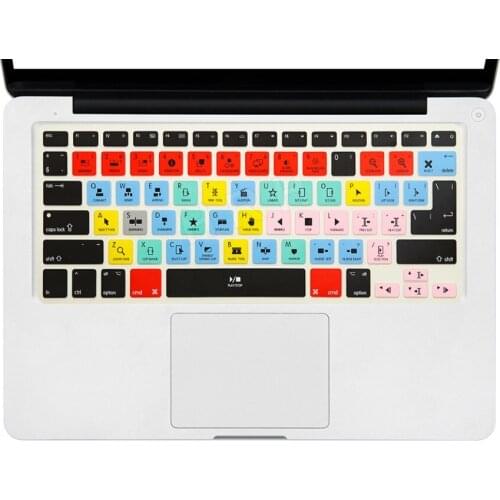 For Apple final cut pro X Functional Shortcut Silicone Keyboard Cover Skin for Macbook Air 13 inch, for Macbook Pro 13, 15 US&EU