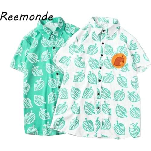Tom Nook T shirt Animal Crossing Cosplay Costume Leaves Shirt Men Women T-shirt Short Sleeve Tees Blouse Tops Kids Clothing