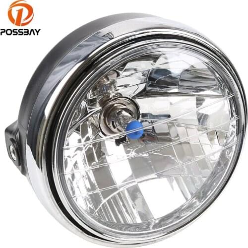 POSSBAY Motorcycle Halogen Headlight for Honda CB400 CB500 CB1300 Hornet250 Hornet600 Hornet900 VTEC VTR250 Cafe Racer Head Lamp
