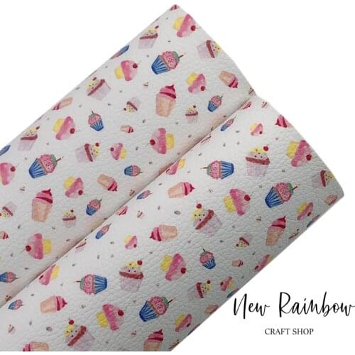 New Rainbow 22X30cm A4Sweet Cakes Bow Making Faux Leatherette Sheet For Making Bows, Earrings, Accessories