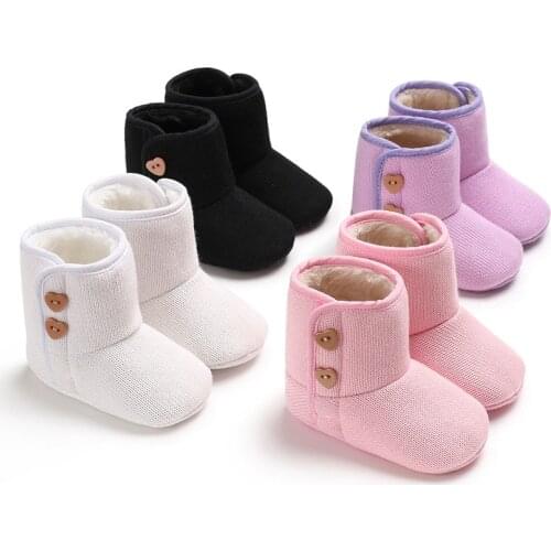 Lovely Newborn Baby Booties Warm Fluff Boy Girl Winter Toddler First Walkers Cotton Comfort Soft Anti-slip Infant Crib Shoes
