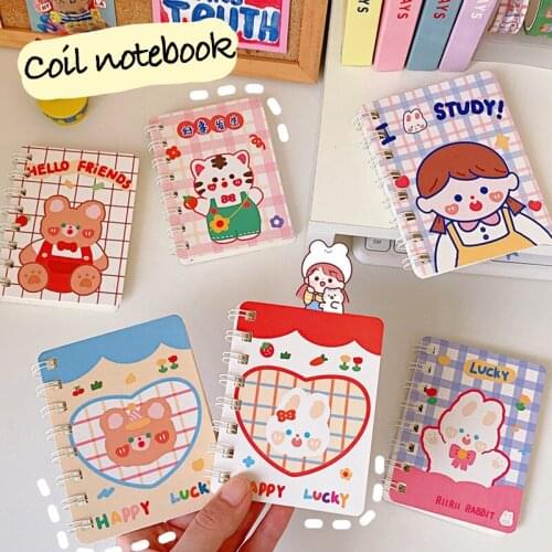 Cute Coil Portable Pocket Notebook Agenda Sprial Memo Pads Cartoon Notepad Loose leaf Journals School Office Stationery