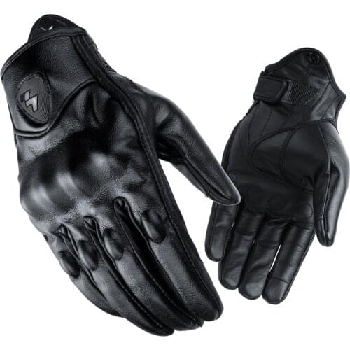 MenWomen Motorcycle Gloves Leather Touch Screen Genuine Goatskin Cycling Motorbike Racing Guantes Moto Luvas Motocicleta