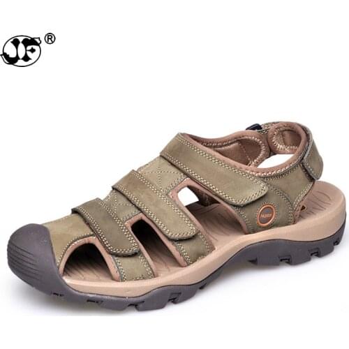 Men Sandals Genuine Leather Fashion Summer Shoes Men Slippers Breathable Mens Sandals Causal Shoes Leather