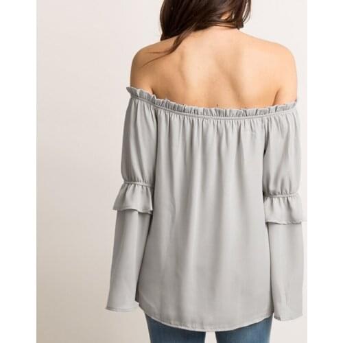 Maternity wear summer and autumn womens chiffon shirt sexy strapless cross-body collar casual loose T-shirt large size