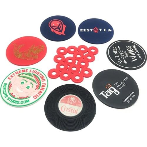 OEM/ODM Eco-Friendly Custom Logo Soft Rubber Coasters Irregular Promotional Drink Holder