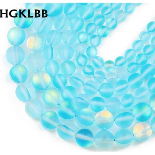 HGKLBB Wholesale Matte blue Labradorite Natural Shimmer Stone Round Spacers Loose beads for Jewelry making DIY bracelet 6/8/10mm