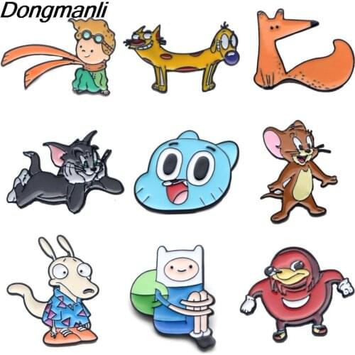 P2449 Dongmanli Cartoon Anime Girls Metal Enamel Collar Pin Lapel Badge Jewelry Brooch Kids Gifts Accessories Figure Zinc Alloy
