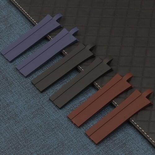 26mm*22mm Blue Brown Black Soft Silicone Rubber Watchband For Porsche Strap Design P6360 Watch Bnad Accessories Belt bracelet