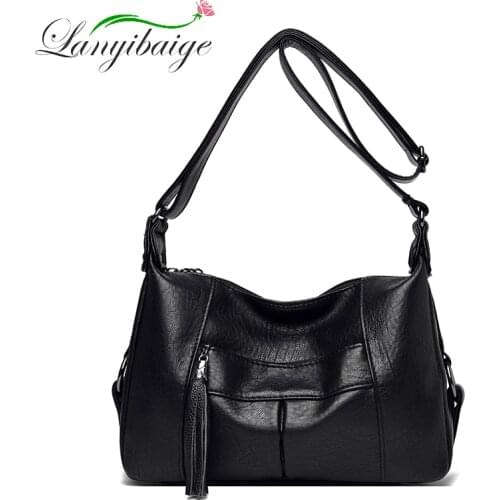 Luxury Handbag Female Bag Fashion Designer Bag Simple Tassel Bag High Quality PU Leather Retro Shoulder Bag Casual And Elegant