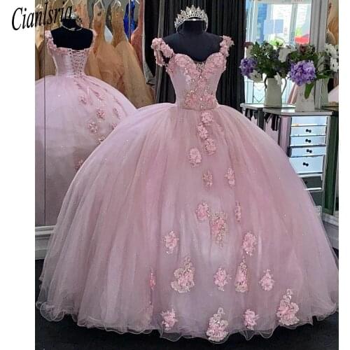 Luxury Princess Quinceanera Dresses Lace Appliqued Beaded Ball Gown Vestidos De Quinceañera Sweetheart Sweet 16 Dress