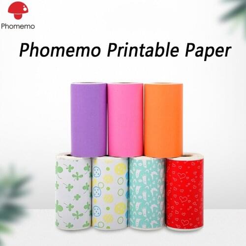 53mm White Thermal Label Sticker Paper Roll Notes Paper and Case for Phomemo T02 Portable Bluetooth Printer Paper Printing