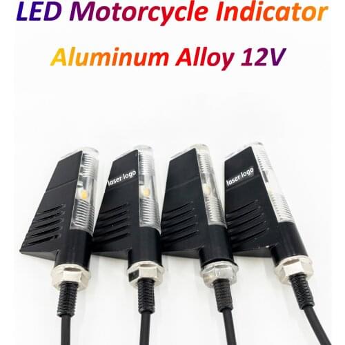 Universal Motorcycle Turn Signal Lights Moto LED Indicator Lamp Motocross Blinkers Aluminum Alloy Amber Flashers 12V New