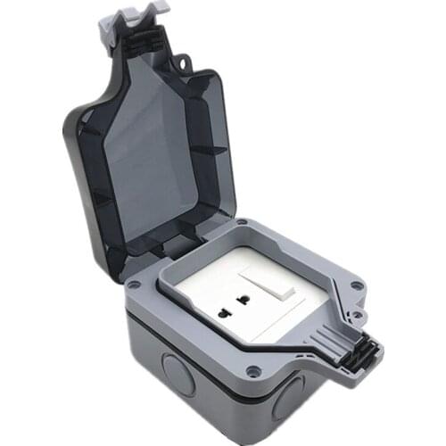 IP66 Weatherproof Waterproof Outdoor Wall Power Socket 10A Electrical Outlet With Switch