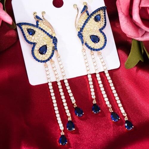 SORAMOORE High Quality Gorgeous TrendySweet Butterfly Dangle Earrings for Women Bridal Luxury Jewelry Ladies Daily New Fashion