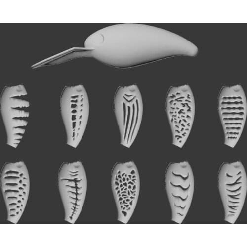 WLure Hard Plastic 3D Stencil for UPC255