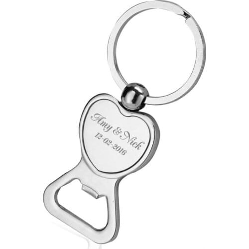Bride & Groom Personalized Wedding Gift present Love Heart Bottle Opener Keychain Keyring Personalized Wedding Favor Souvenir