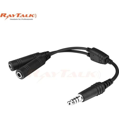 10 PCS/lot Helicopter to General Aviation Headset Adapter Cable, GA Dual Plug to U174, Free Shipping