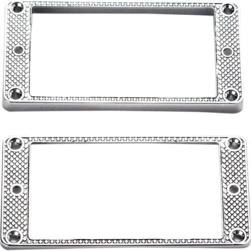 2Pcs Humbucker Pickup Ring Metal Curved Bottom Frame for LP PRS Guitar Parts