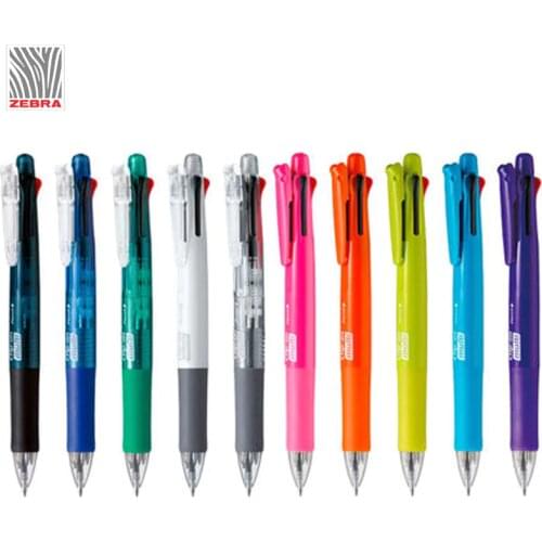 2 Pcs Zebra Clip-on Multi 5 in 1 0.7 mm Ballpoint Pen contains 0.5 mm Mechanical Pencil Japan B4SA1