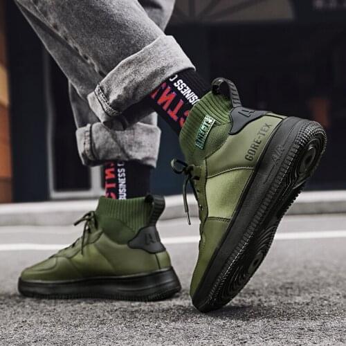 2020 Winter High-top Shoes Casual Sneakers All-match Outdoor Trend Mens Walking Sneaker Anti-slip Hard-Wearing